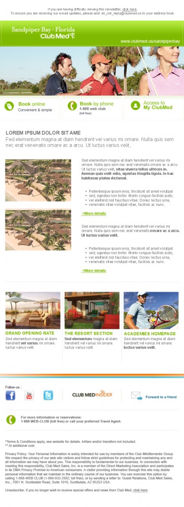 ClubMed Sandpiper - Bulletin golf