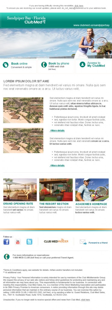 ClubMed Sandpiper - Bulletin tennis